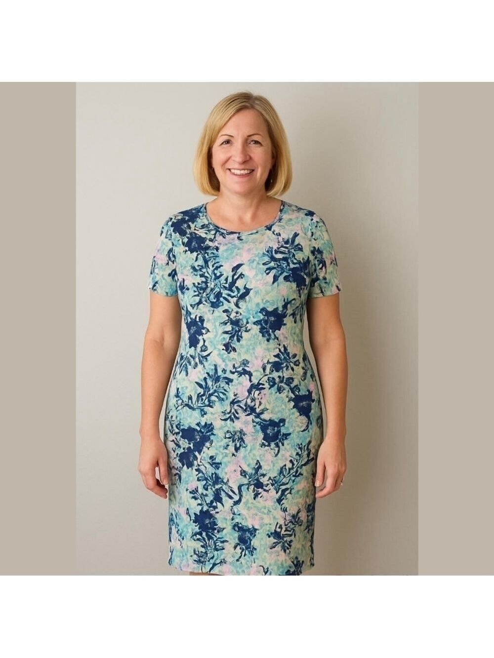 NWT Lularoe Julia, light green with multicolored floral pattern, size XXS